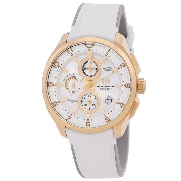 NWT Authentic Technomarine Ocean Chronograph Quartz Silver Dial Men's Watch - Picture 1 of 3